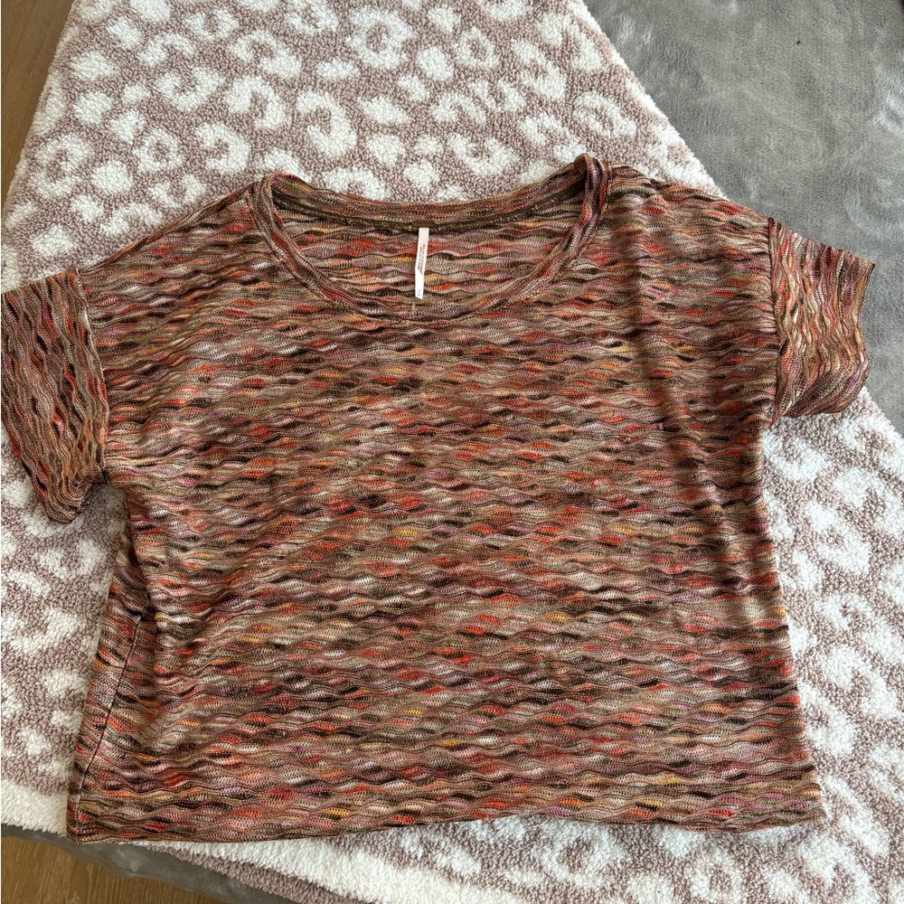 Free people multi color cropped tshirt